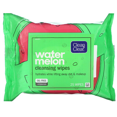 Clean & Clear Watermelon Cleansing Wipes, 25 Wipes
