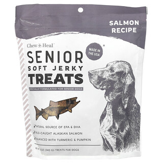 Chew + Heal, Makanan Dendeng Lembut Kanan, Untuk Anjing, Salmon, 12 oz (340 g)
