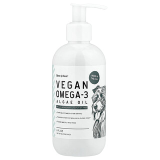 Chew + Heal, Aceite de algas omega-3 vegano, Para perros, 237 ml (8 oz. líq.)