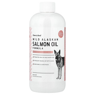 Chew + Heal, Fórmula de Óleo de Salmão Selvagem do Alasca, Para Cães, 475 ml (16 fl oz)