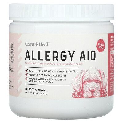 

Chew + Heal Allergy Aid For Dogs 90 Soft Chews 6.9 oz (198 g)