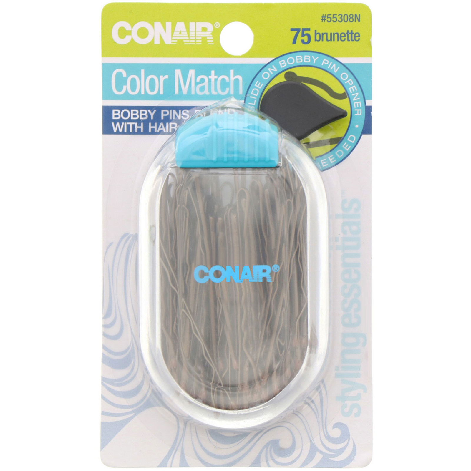Conair Color Match Bobby Pins Brunette 75 Pieces Love Letter