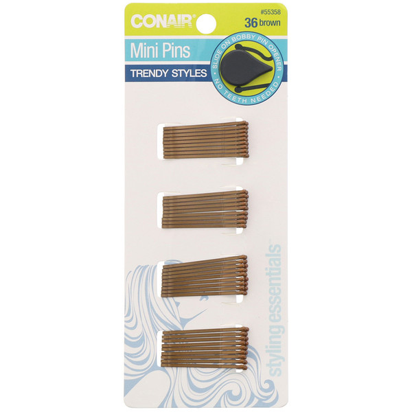 Conair‏, סיכות מיני, חום, 36 יחידות