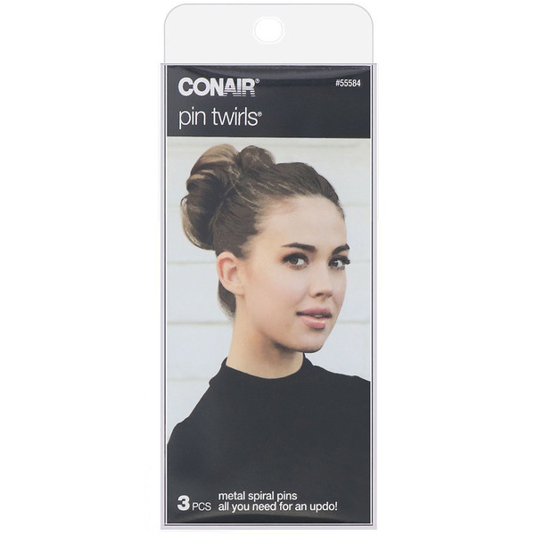 Conair‏, ספירלות שיער, סיכות מתכת ספירליות, 3 יחידות