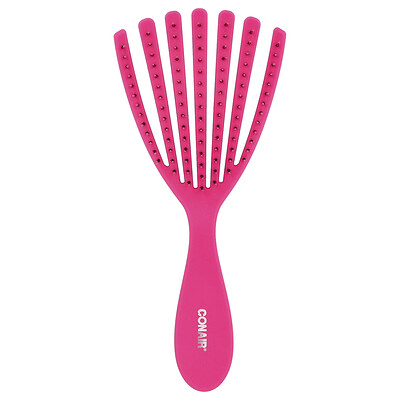 Product Image for Conair, Detangle Delight Hair Brush, For Curly & Wavy Hair Types, Pink, 1 Brush