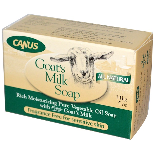 Canus, Goat's Milk Soap, Fragrance Free for Sensitive Skin, 5 oz (141 g) (Discontinued Item) 