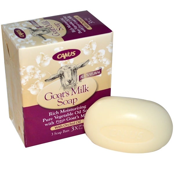 Canus, Goat's Milk Soap with Orchid Oil, 3 Soap Bars, 5 oz (141 g) Each (Discontinued Item) 