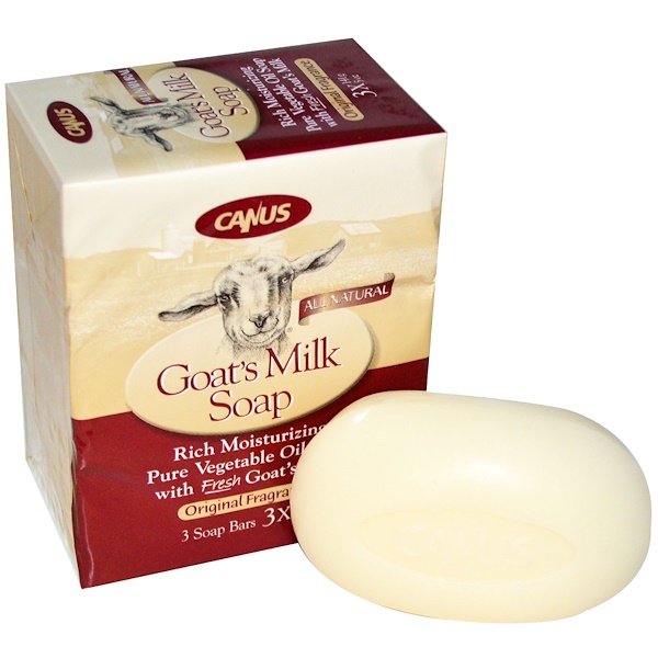 Canus, Goat's Milk Soap, Original Fragrance, 3 Soap Bars, 5 oz (141 g) Each (Discontinued Item) 