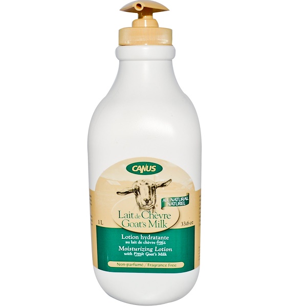 Canus, Goat's Milk, Moisturizing Lotion, Fragrance Free, 33 fl oz (1 L) (Discontinued Item) 