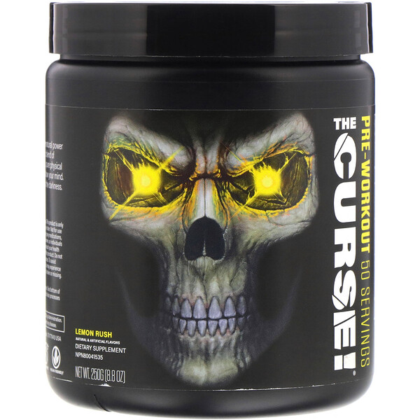 JNX Sports, The Curse（ザ・カース）、プレワークアウト、レモンラッシュ、250 g（8.8 oz）