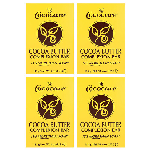 Cococare Cocoa Butter Complexion Bar Soap, 4 Pack, 4 oz (113 g) Each