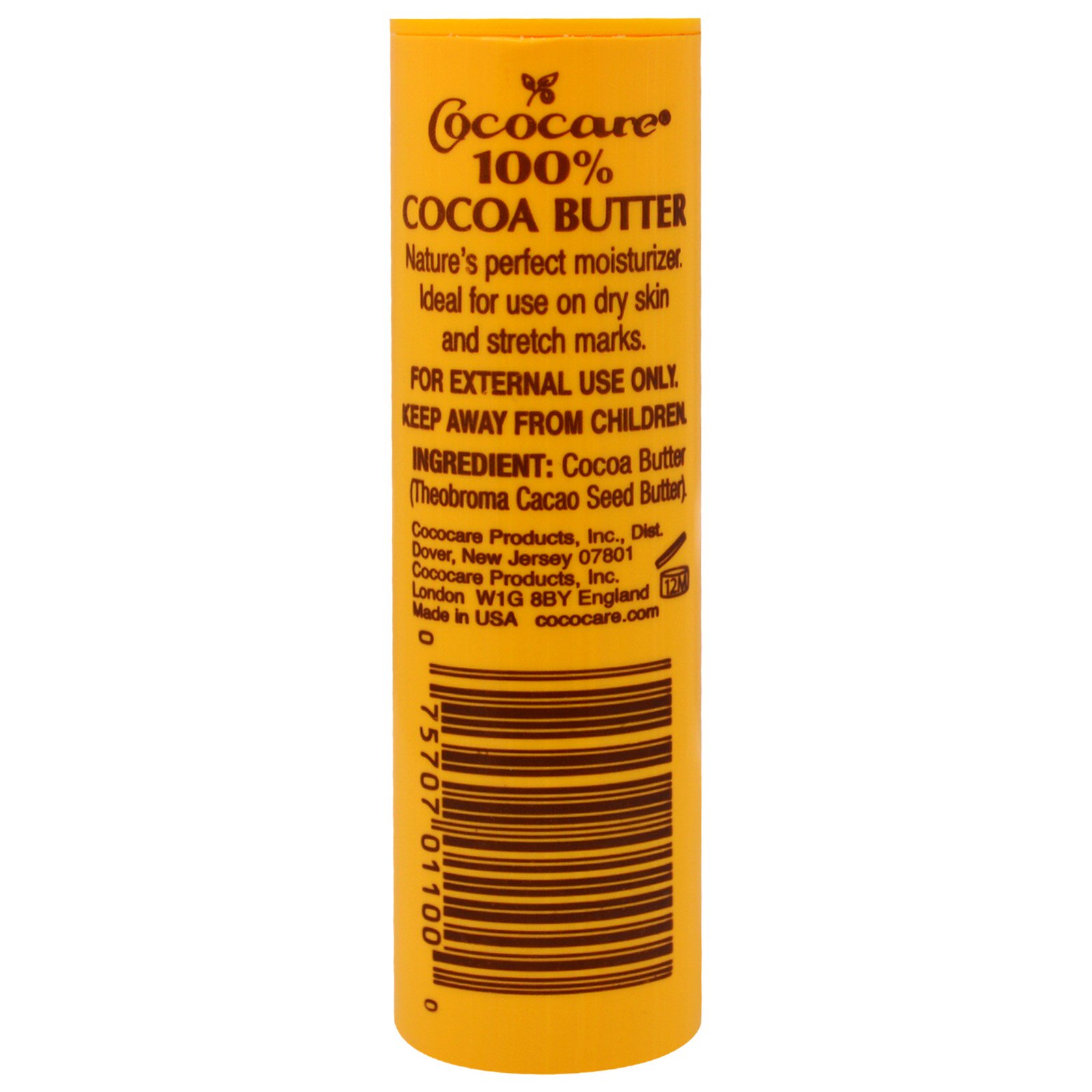 Cococare, 100 Cocoa Butter, The Yellow Stick, 1 oz (28 g)