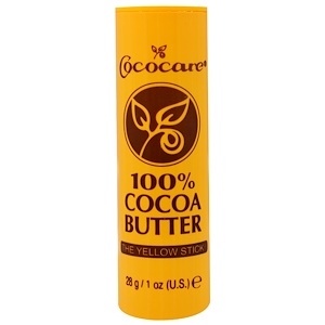 Купить Cococare, 100%-е масло какао, Желтый карандаш, 1 унция (28 г)  на IHerb