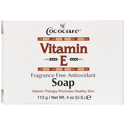 Cococare Vitamin E Soap, Fragrance Free Antioxidant, 4 oz (113 g)
