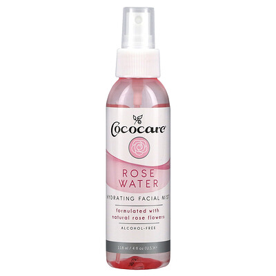 Cococare Rose Water, Hydrating Facial Mist, Alcohol-Free, 4 fl oz (118 ml)