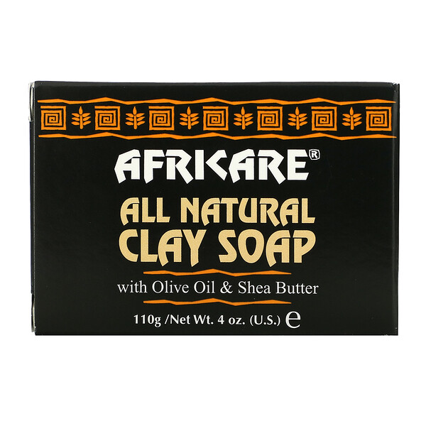 Africare, All Natural Clay Soap with Olive Oil & Shea Butter, 4 oz (110 g)