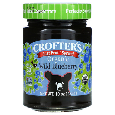 Crofter's Organic Just Fruit Spread, органическая дикая голубика, 283 г (10 унций)
