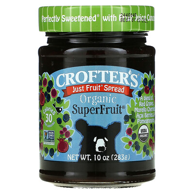 Crofter's Organic Just Fruit Spread, органические суперфрукты, 283 г (10 унций)