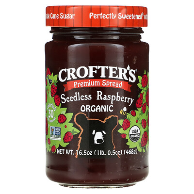 

Crofter's Organic, Organic Premium Spread, Seedless Raspberry, 16.5 oz (468 g)