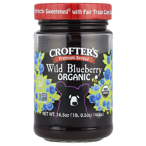 Crofter's Organic Organic Premium Spread, Wild Blueberry, 16.5 oz (468 g)