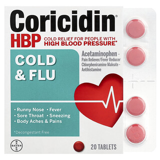 Coricidin HBP, Nachlazení a chřipka, 20 tablet