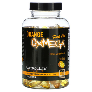 Controlled Labs, البرتقال OxiMega بزيت السمك، نكهة الحمضيات، 120 أقراص لينة