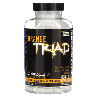 Controlled Labs, Orange Triad, Suplemento multivitamínico, Fórmula para favorecer las articulaciones, la digestión y el sistema inmunitario, 180 comprimidos