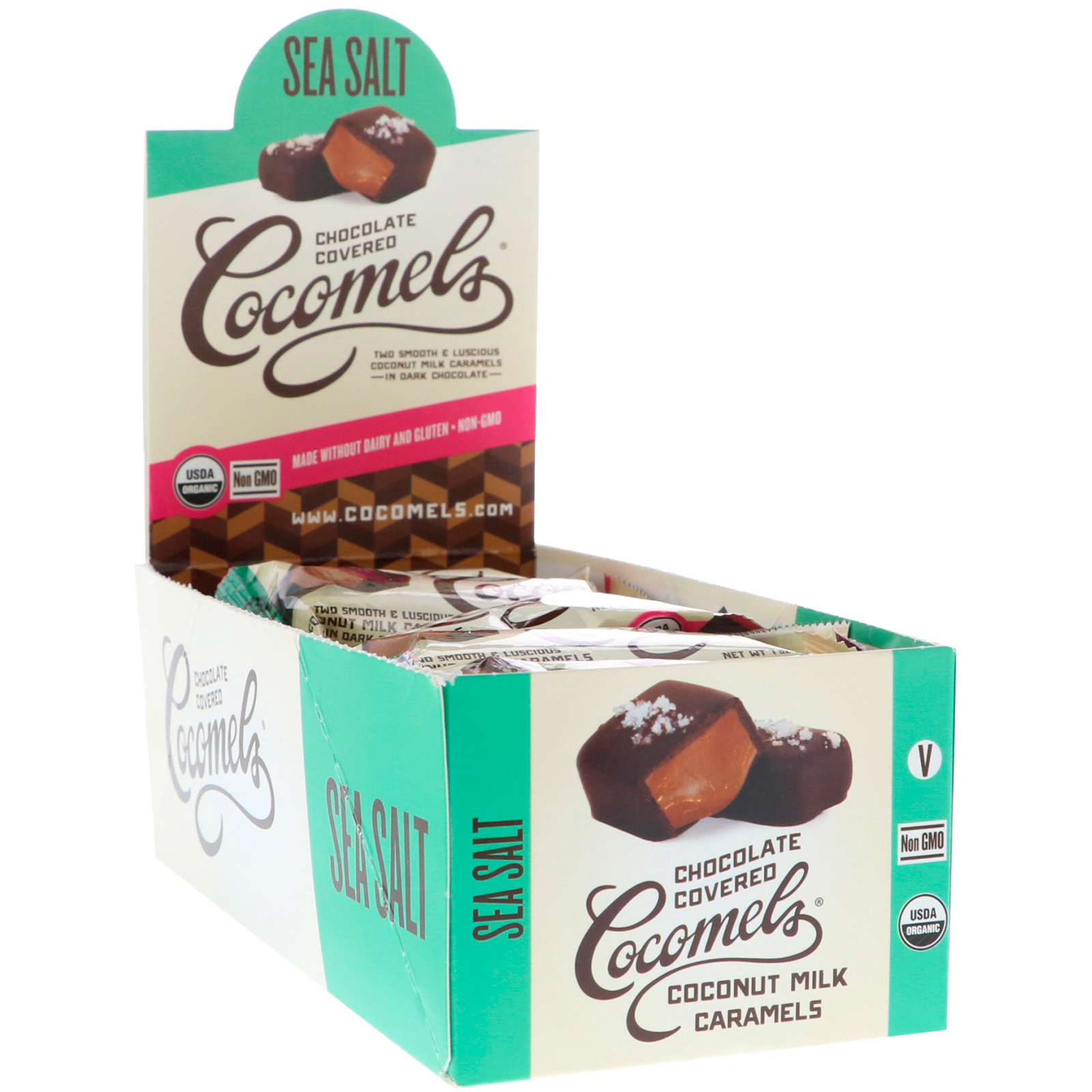 Cocomels Organic Chocolate Covered Coconut Milk Caramels Sea Salt