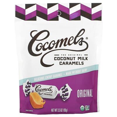 Cocomels органическая карамель из кокосового молока, натуральный, 100 г (3,5 унции)