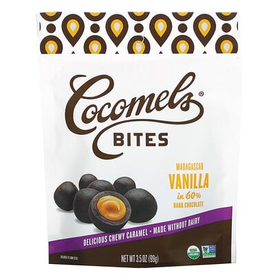Cocomels карамель на кокосовом молоке, конфеты, мадагаскарская ваниль, 100 г (3,5 унции)