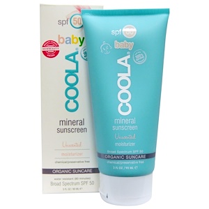 COOLA Organic Suncare Collection, Минеральное средство для защиты от солнца для детей, SPF 50, без запаха, увлажняет кожу, 3 ж. унц. (90 мл)