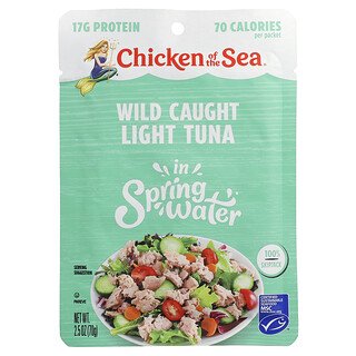 Chicken of the Sea, Wild Caught Light Tuna in Spring Water, 2.5 oz (70 g)