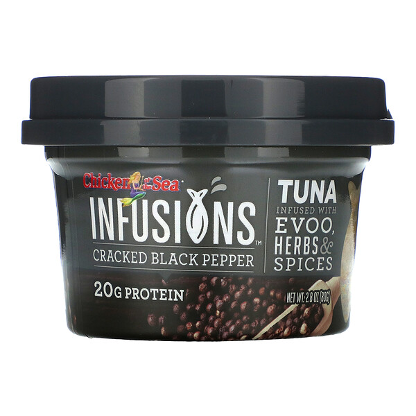 Infusions Wild Caught Tuna, Cracked Black Pepper, 2.8 oz ( 80 g)