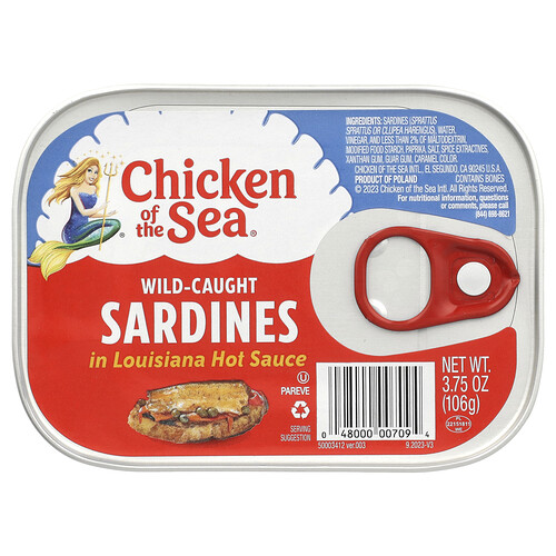 Chicken Of The Sea Wild-Caught Sardines in Louisiana Hot Sauce, 3.75 oz (106 g)
