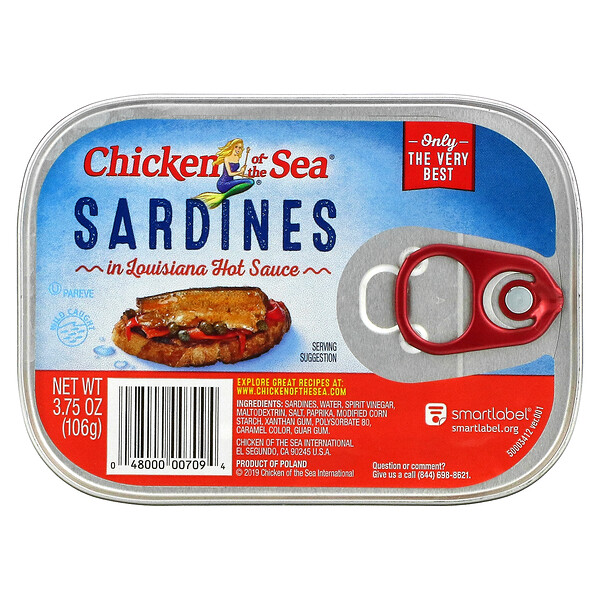Chicken of the Sea, Sardines, In Louisiana Hot Sauce, 3.75 oz (106 g)