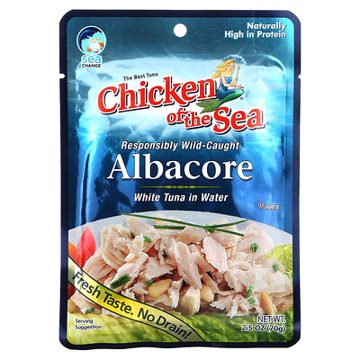 

Chicken of the Sea Wild-Caught Albacore White Tuna in Water 2.5 oz (70 g)