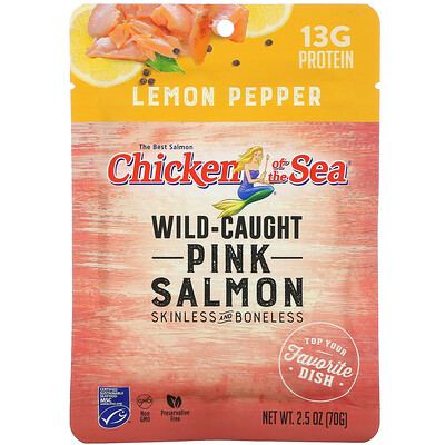 Chicken of the Sea Wild-Caught Pink Salmon, Lemon Pepper, 2.5 oz ( 70 g)