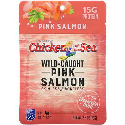 Chicken of the Sea Wild-Caught Pink Salmon, 2.5 oz ( 70 g)
