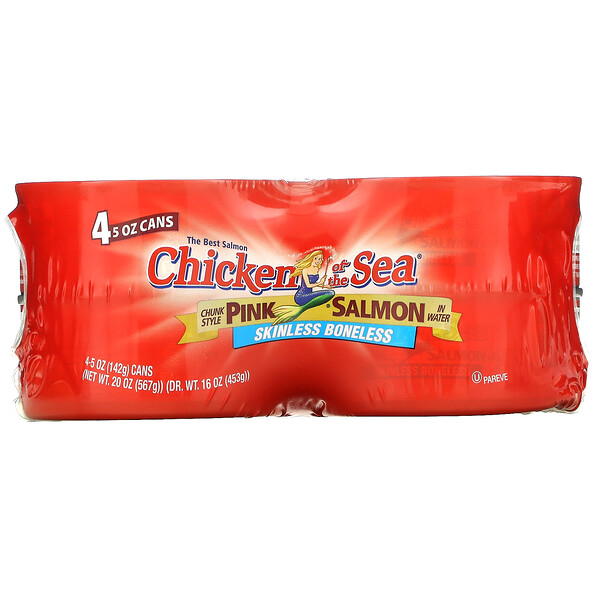 Chicken of the Sea, Chunk Style Pink Salmon In Water, Skinless/Boneless