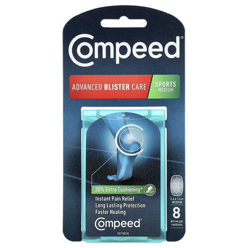 Compeed, Advanced Blister Care, Sports Medium, verbesserte Blisterpflege, Sports Medium, 8 aktive Gel-Kissen