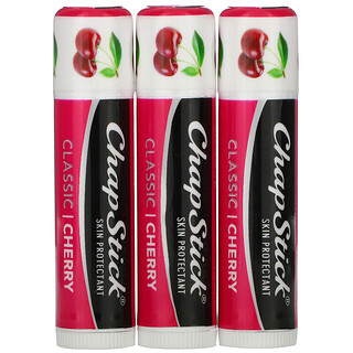 Chapstick, Soin protecteur des lèvres, Classic Cerise, 3 sticks, 4 g chacun