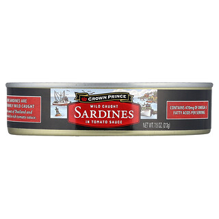 Crown Prince Natural, Wild Caught Sardines in Tomato Sauce, 7.5 oz (213 g)