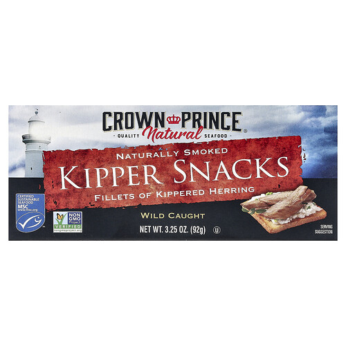 Crown Prince Natural Kipper Snacks, Naturally Smoked, 3.25 oz (92 g)