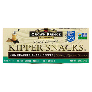 Отзывы о Краун Принс Нэчуралс, Kipper Snacks, with Cracked Black Pepper, 3.25 oz (92 g)