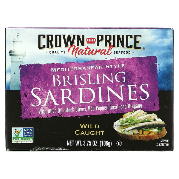 Crown Prince Natural, "Brisling Sardinen, Mediterrane Art, 3.75 oz (106 g)"