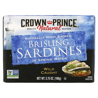 Crown Prince Natural, Brisling Sardines, In Spring Water, 3.75 oz (106 g)