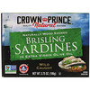 Crown Prince Natural, Brisling Sardines, in Extra Virgin Olive Oil, 3.75 oz (106 g)