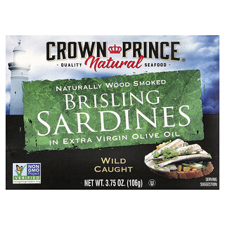Crown Prince Natural, Brisling Sardines, In Extra Virgin Olive Oil, 3.75 oz (106 g)