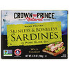 Crown Prince Natural, Skinless & Boneless Sardines, In Pure Olive Oil, 3.75 oz (106 g)
