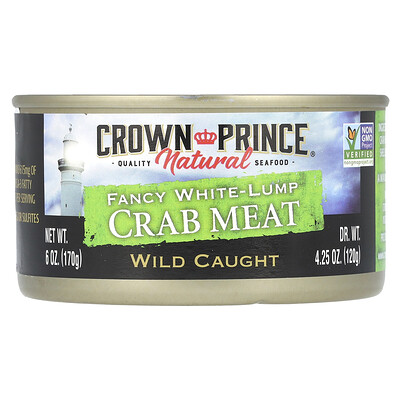 Product Image for Crown Prince Natural, Fancy White-Lump Crab Meat, Wild Caught, 6 oz (170 g)